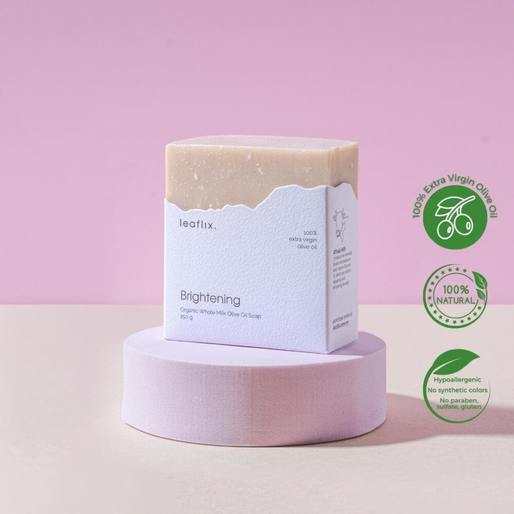 <b>BRIGHTENING</b><br>Organic Whole Milk Olive Oil Soap