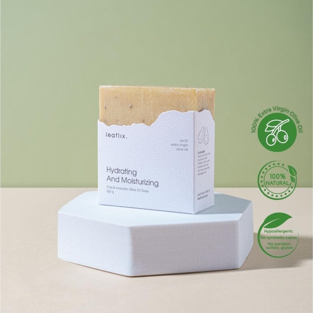 <b>HYDRATING & MOISTURIZING</b><br>Chia & Avocado Olive Oil Soap